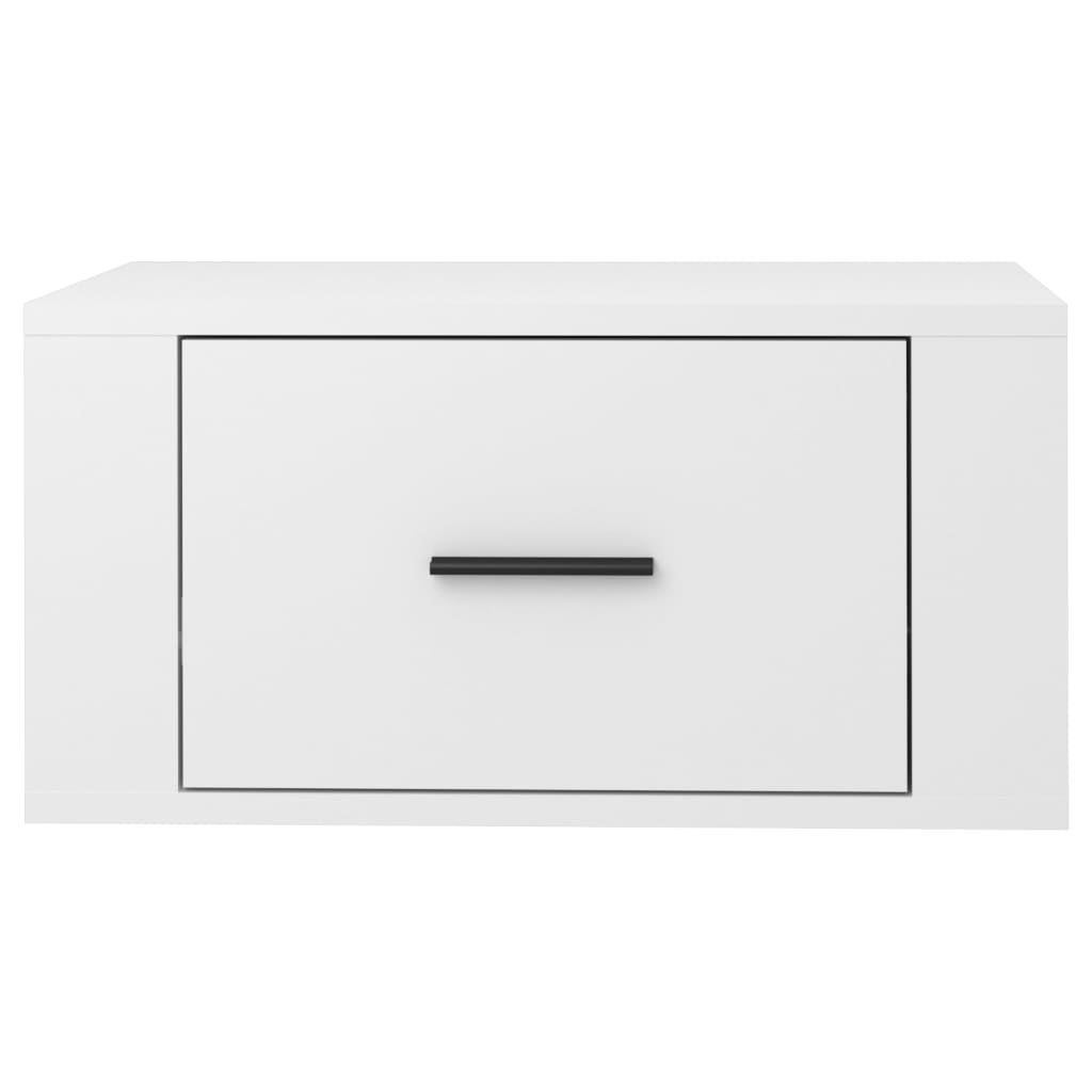 Mesas de cabeceira parede 2 pcs 50x36x25 cm branco brilhante