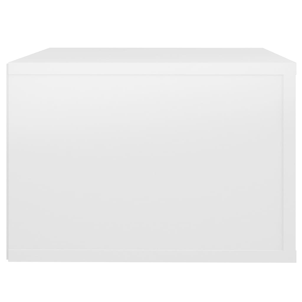 Mesas de cabeceira parede 2 pcs 50x36x25 cm branco brilhante