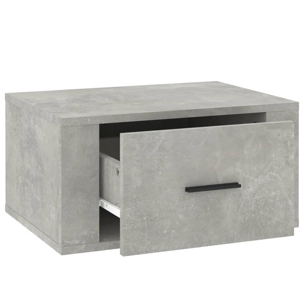 Mesa de cabeceira de parede 50x36x25 cm cinzento cimento