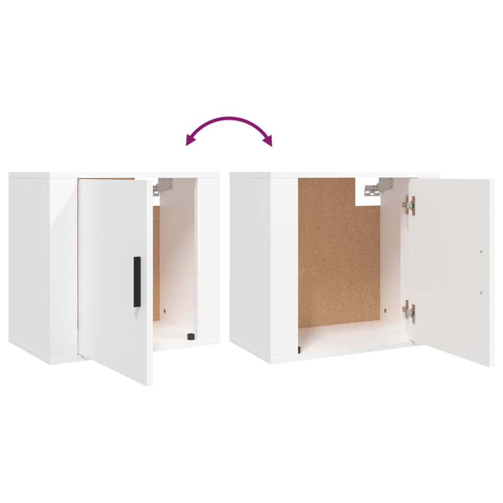 Mesas de cabeceira de parede 2 pcs 50x30x47 cm branco