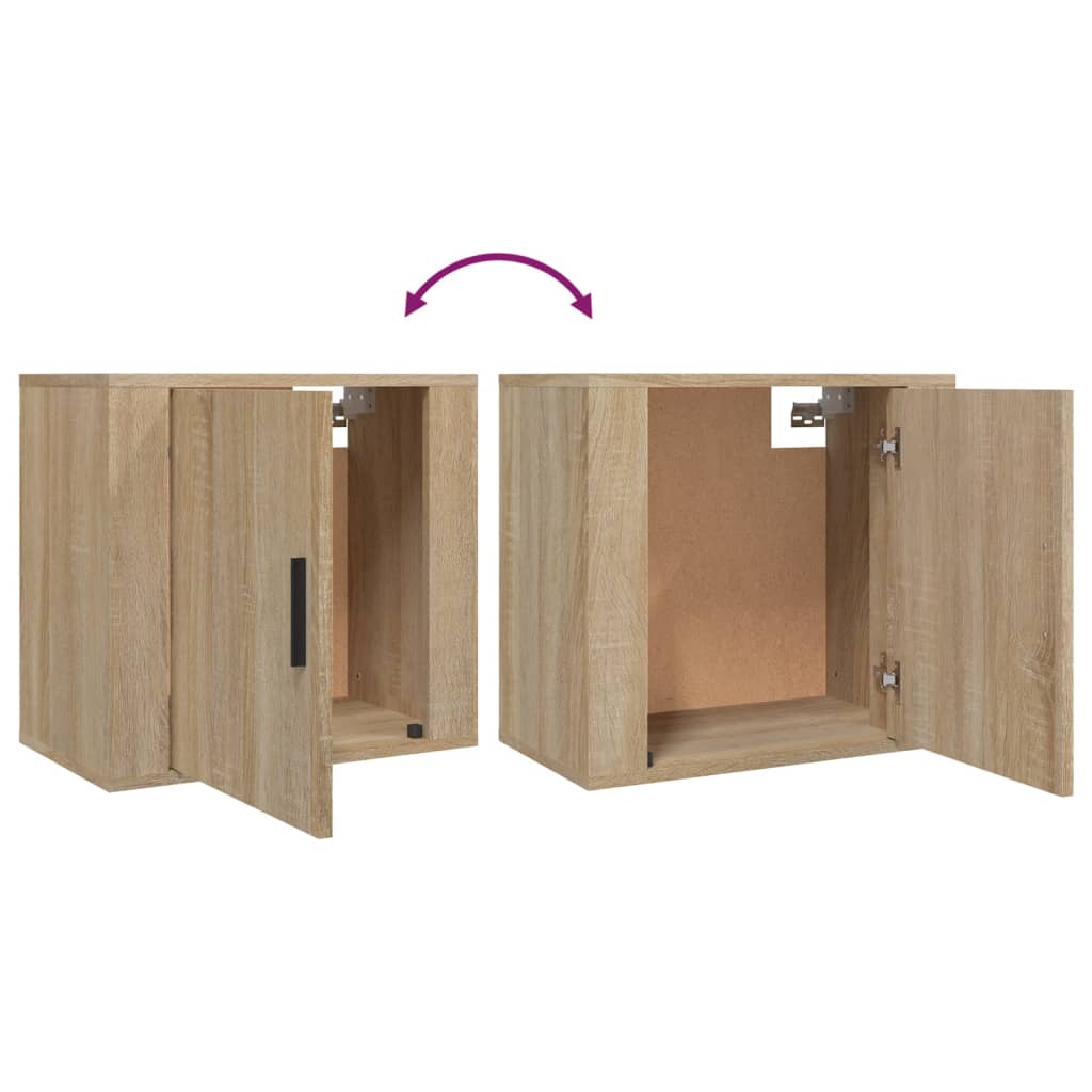 Mesas de cabeceira parede 2 pcs 50x30x47 cm cor carvalho sonoma