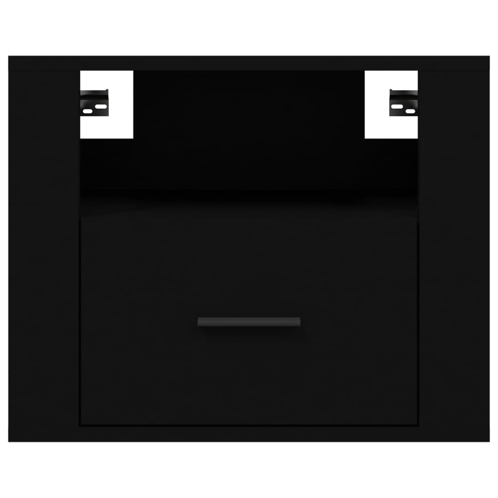 Mesas de cabeceira de parede 2 pcs 50x36x40 cm preto