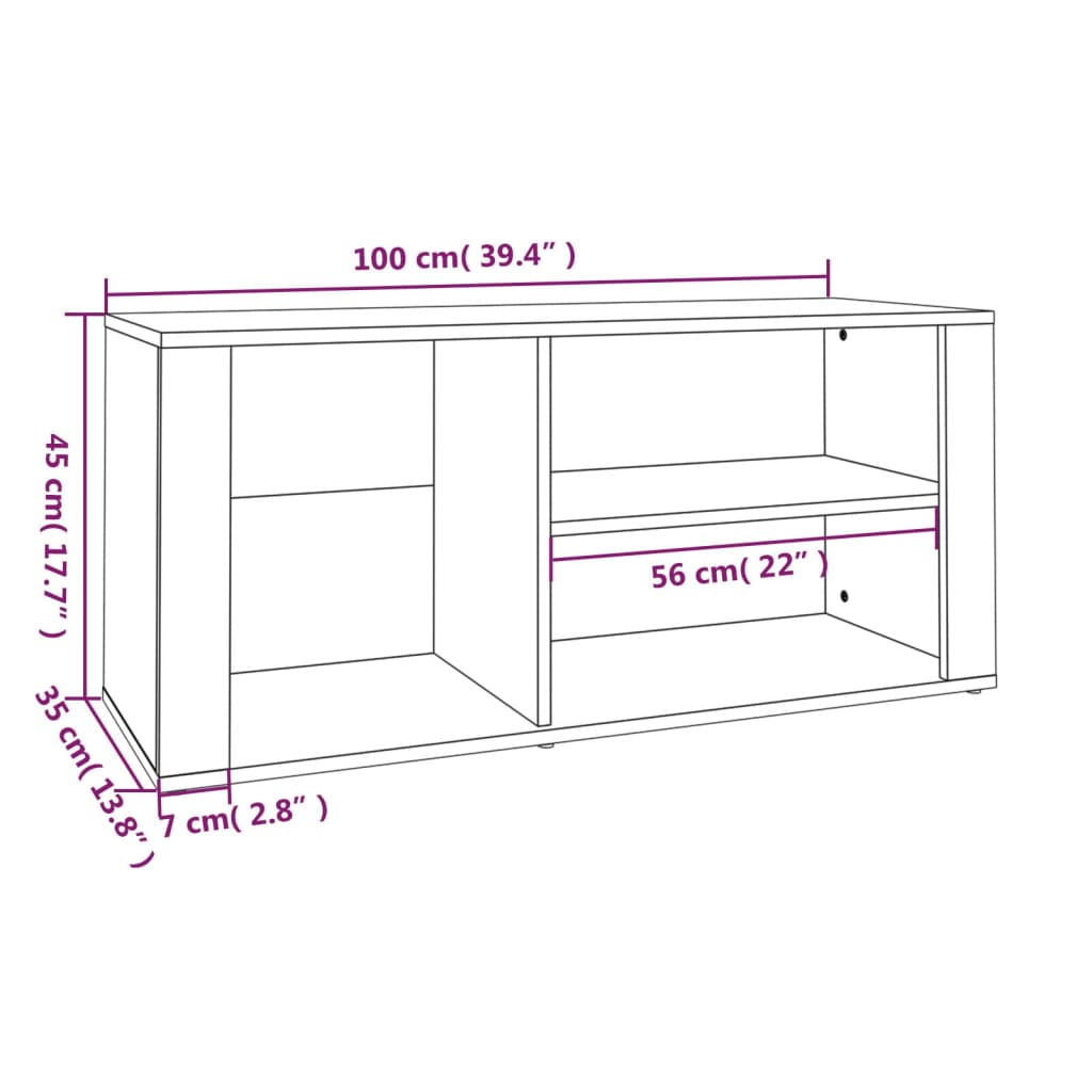 Sapateira 100x35x45 cm derivados de madeira sonoma cinza