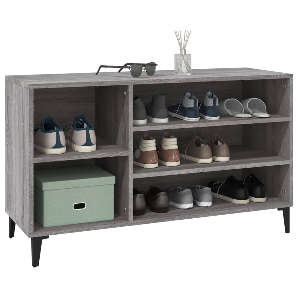 Sapateira 102x36x60 cm derivados de madeira sonoma cinza