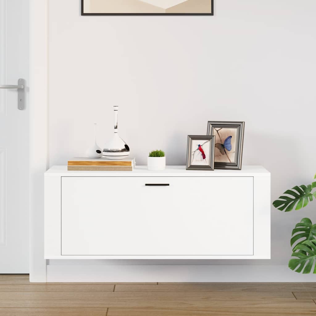 Sapateira de parede 100x35x38 cm derivados de madeira branco
