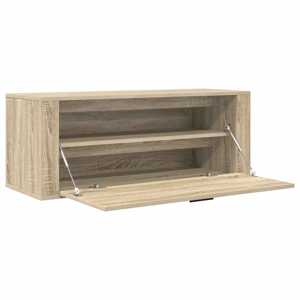 Sapateira parede 100x35x38 cm derivados madeira carvalho sonoma