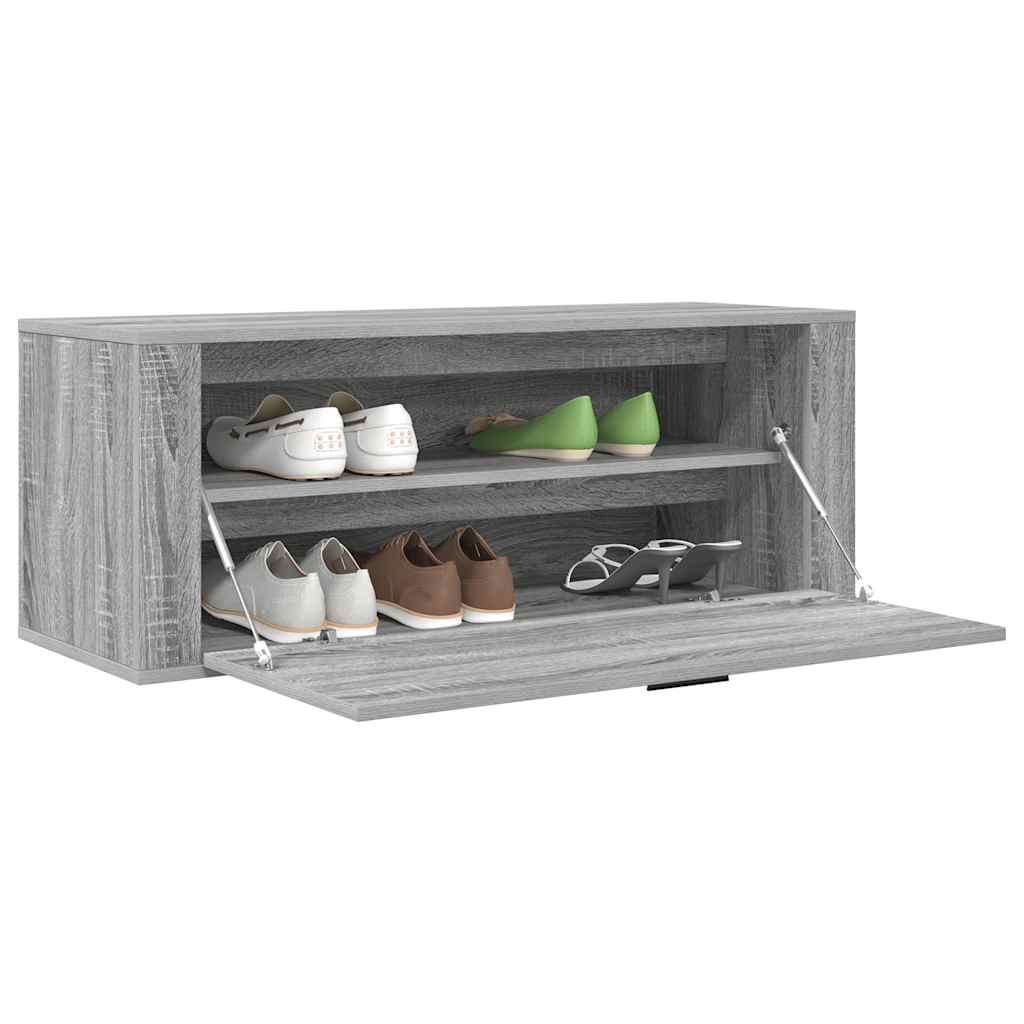 Sapateira de parede 100x35x38 cm derivados madeira cinza sonoma