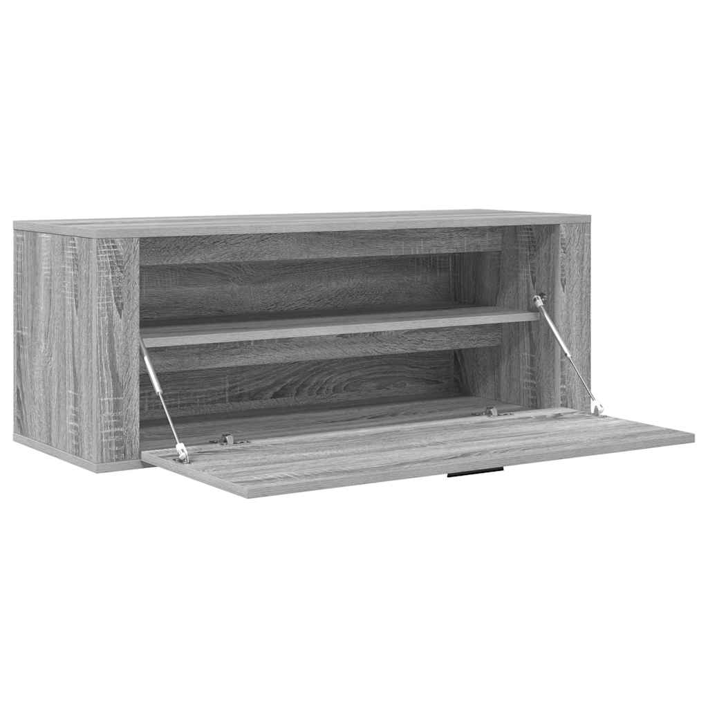 Sapateira de parede 100x35x38 cm derivados madeira cinza sonoma
