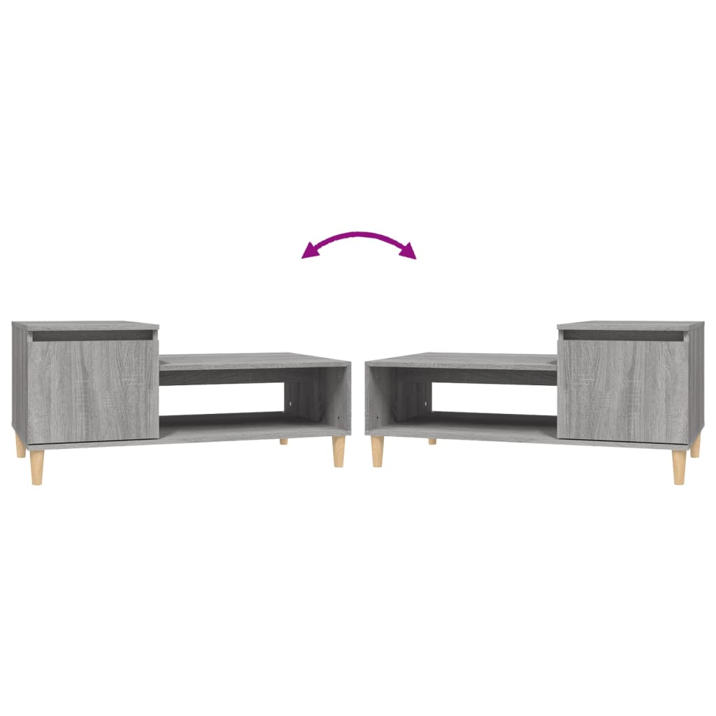 Mesa de centro 100x50x45 cm derivados madeira cinzento sonoma