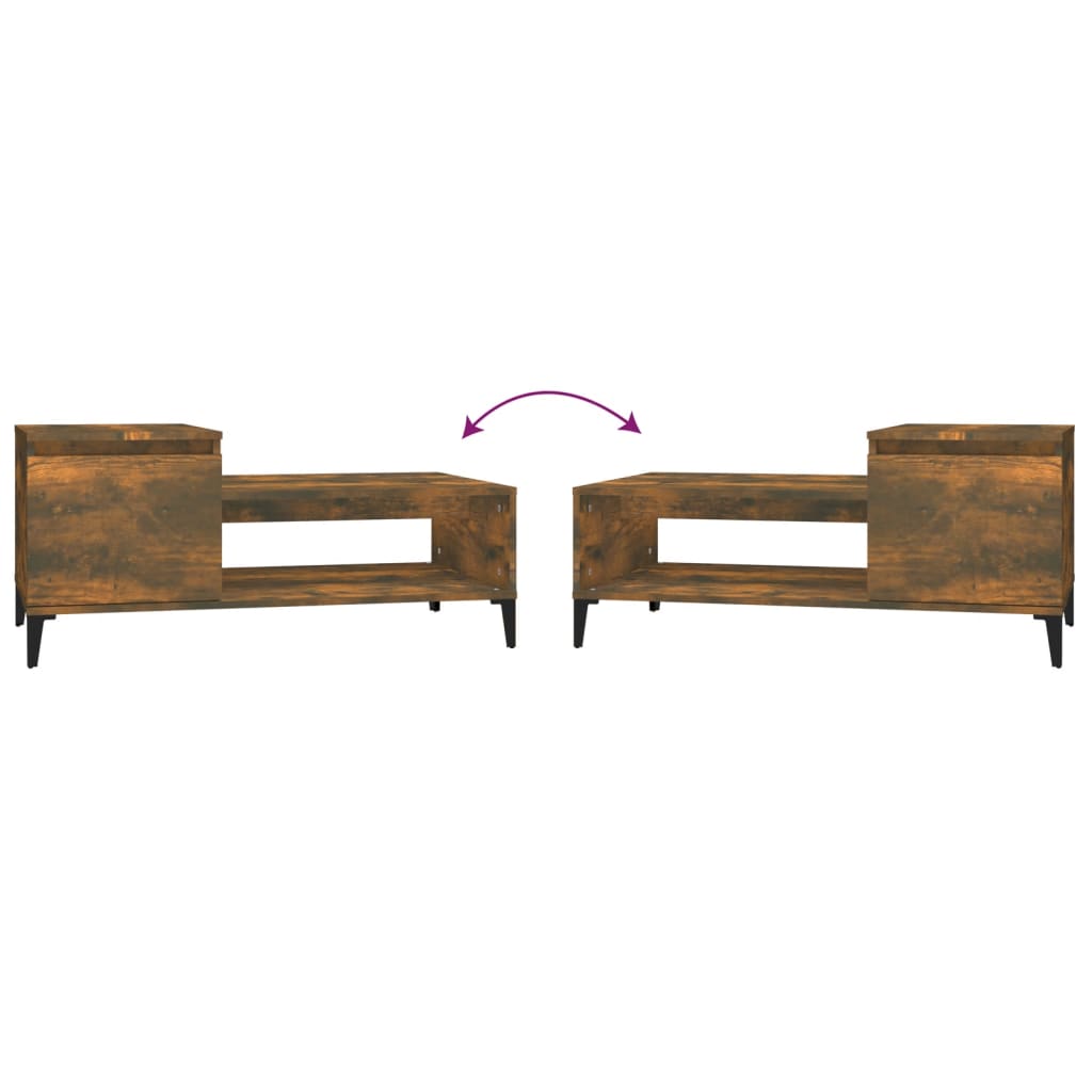 Mesa de centro 100x50x45 cm derivados madeira carvalho fumado