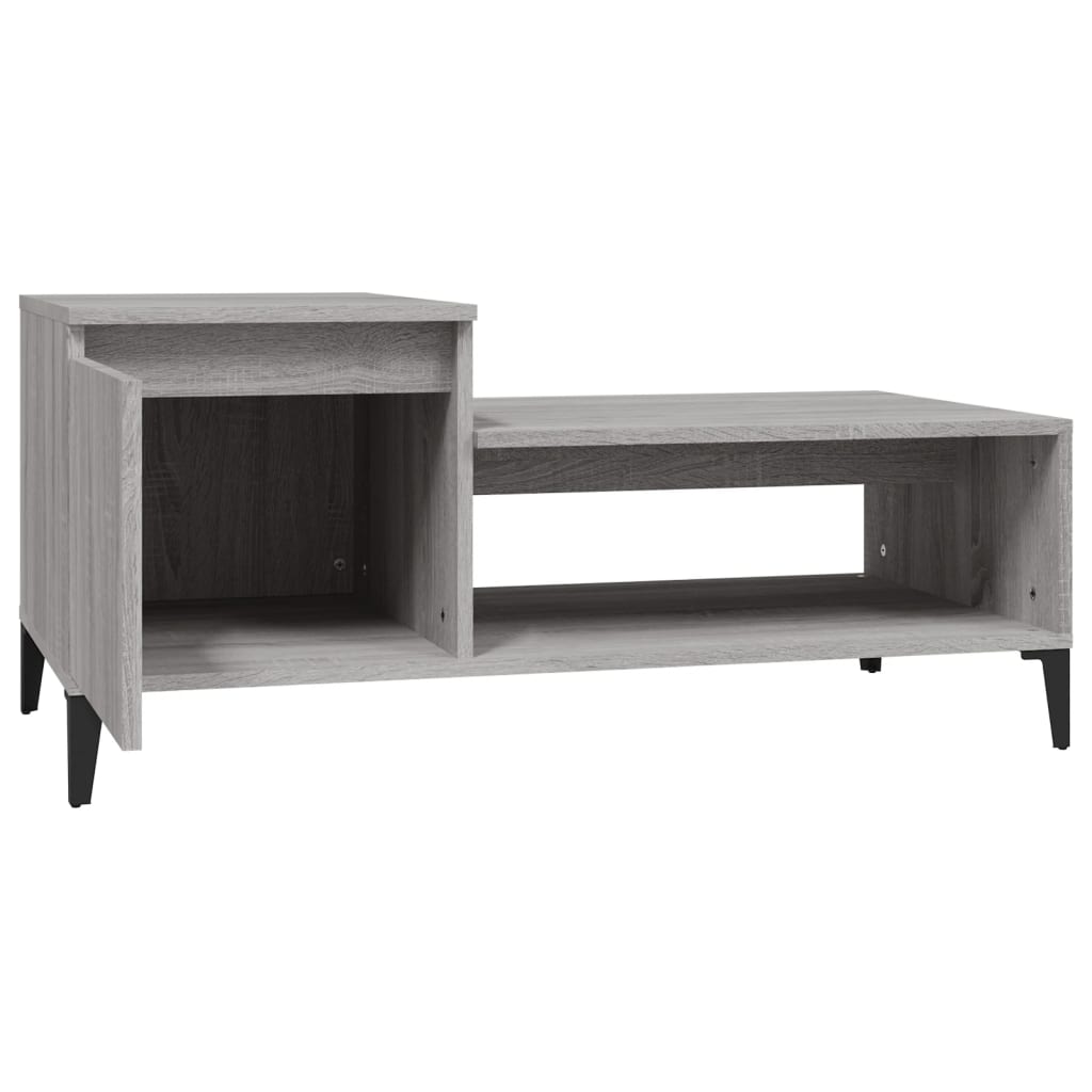 Mesa de centro 100x50x45 cm derivados madeira cinzento sonoma
