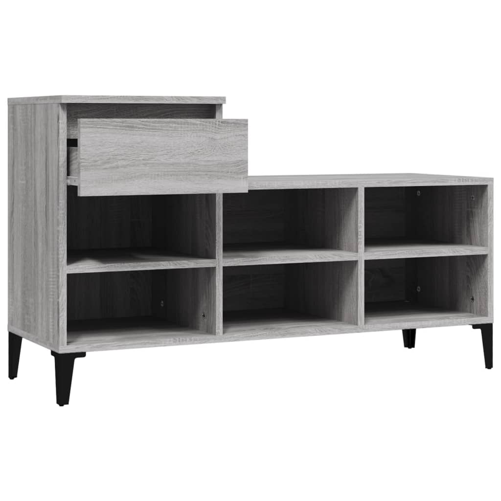 Sapateira 102x36x60 cm derivados de madeira cinzento sonoma