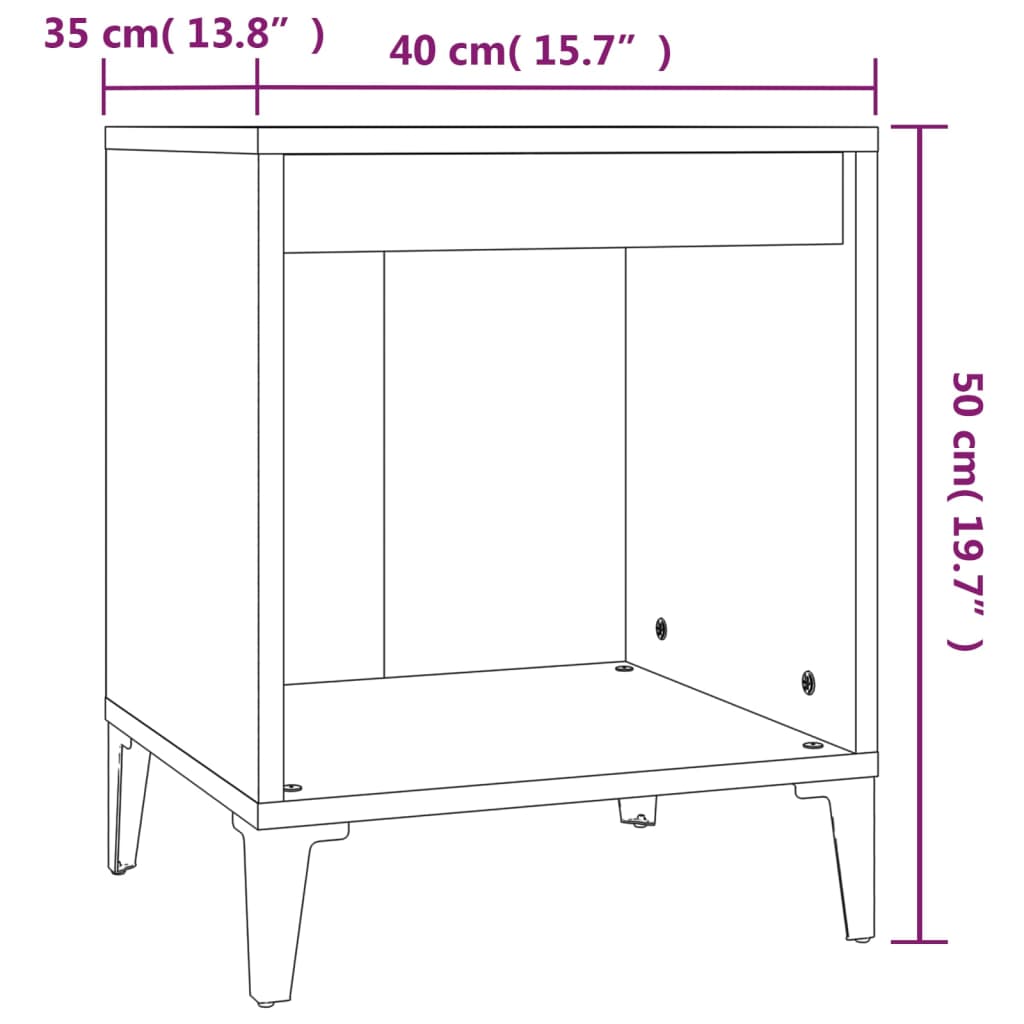 Mesas de cabeceira 2 pcs 40x35x50 cm branco