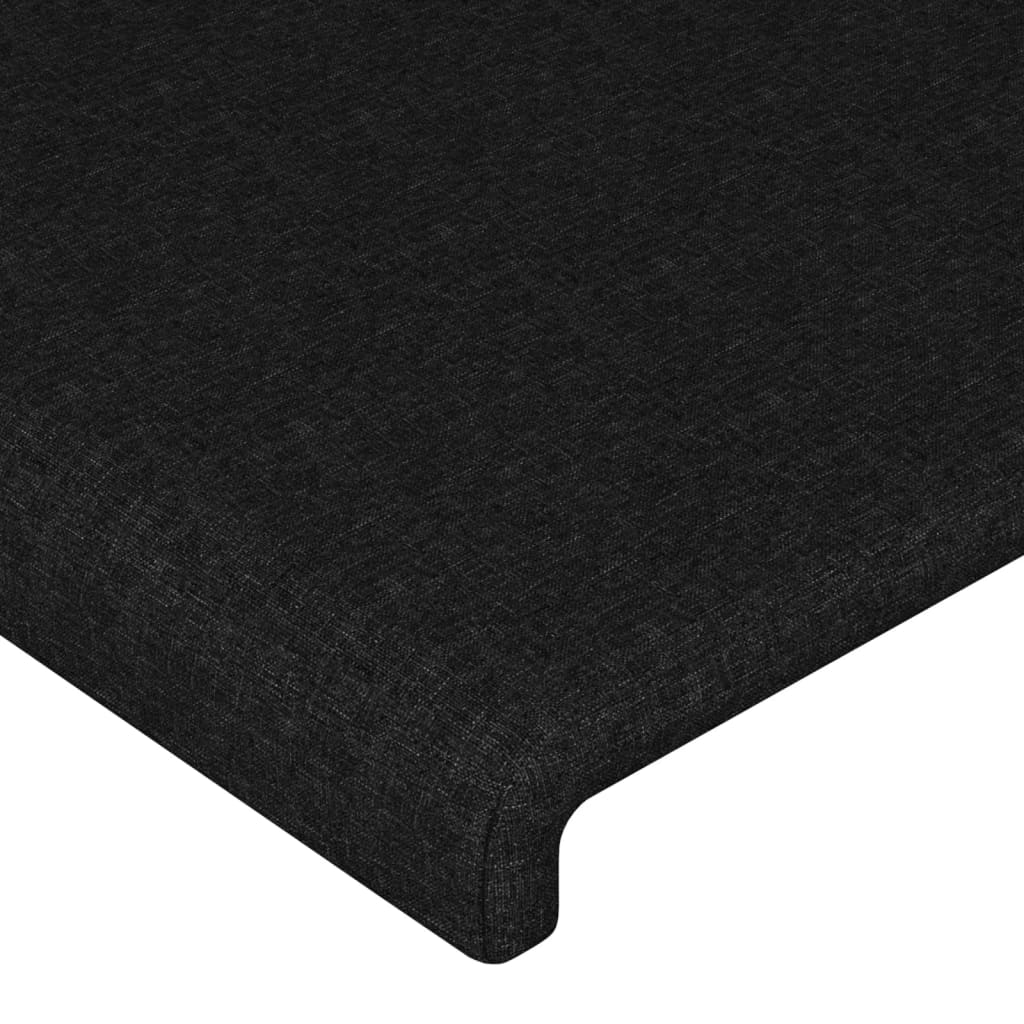 Cabeceira de cama c/ abas tecido 147x16x118/128 cm preto