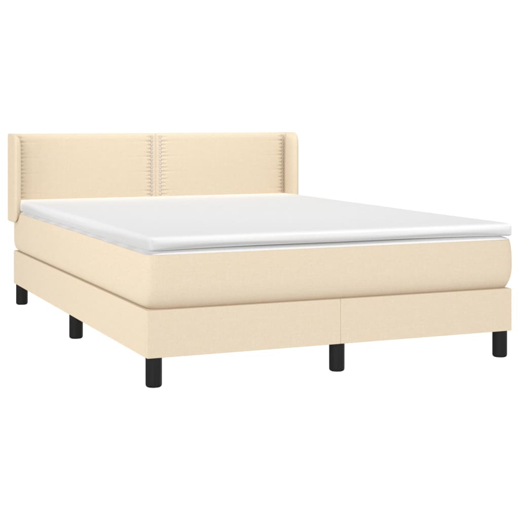 Cama com molas/colchão 140x200 cm tecido cor creme