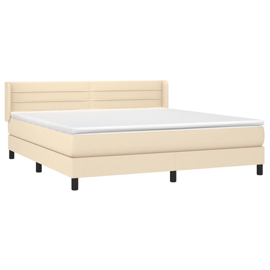 Cama com molas/colchão 180x200 cm tecido cor creme
