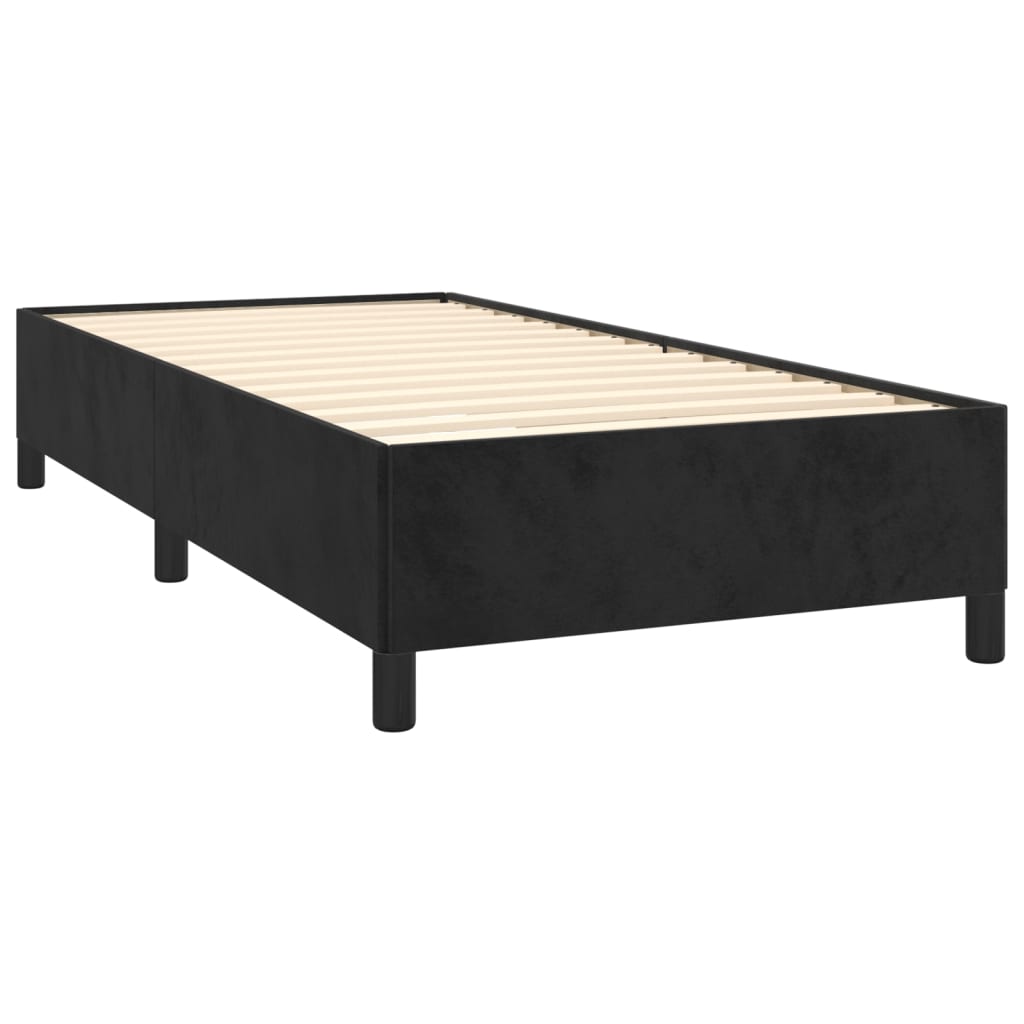 Cama com molas/colchão 90x200 cm veludo preto