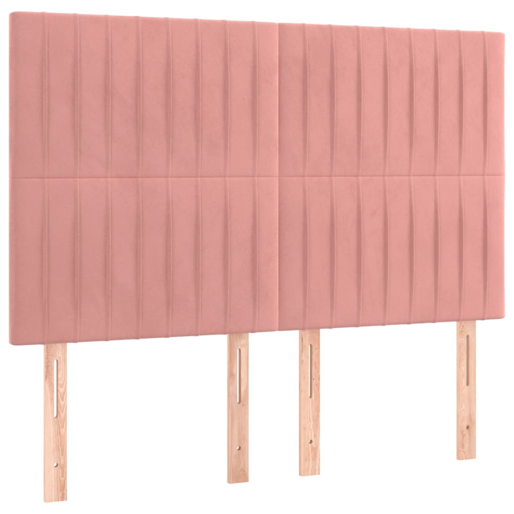 Cama com molas/colchão 140x190 cm veludo rosa