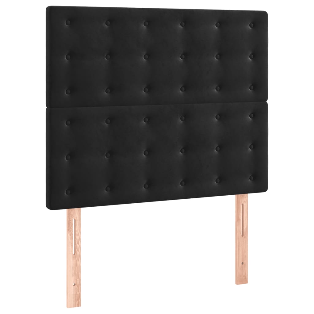 Cama com molas/colchão 100x200 cm veludo preto