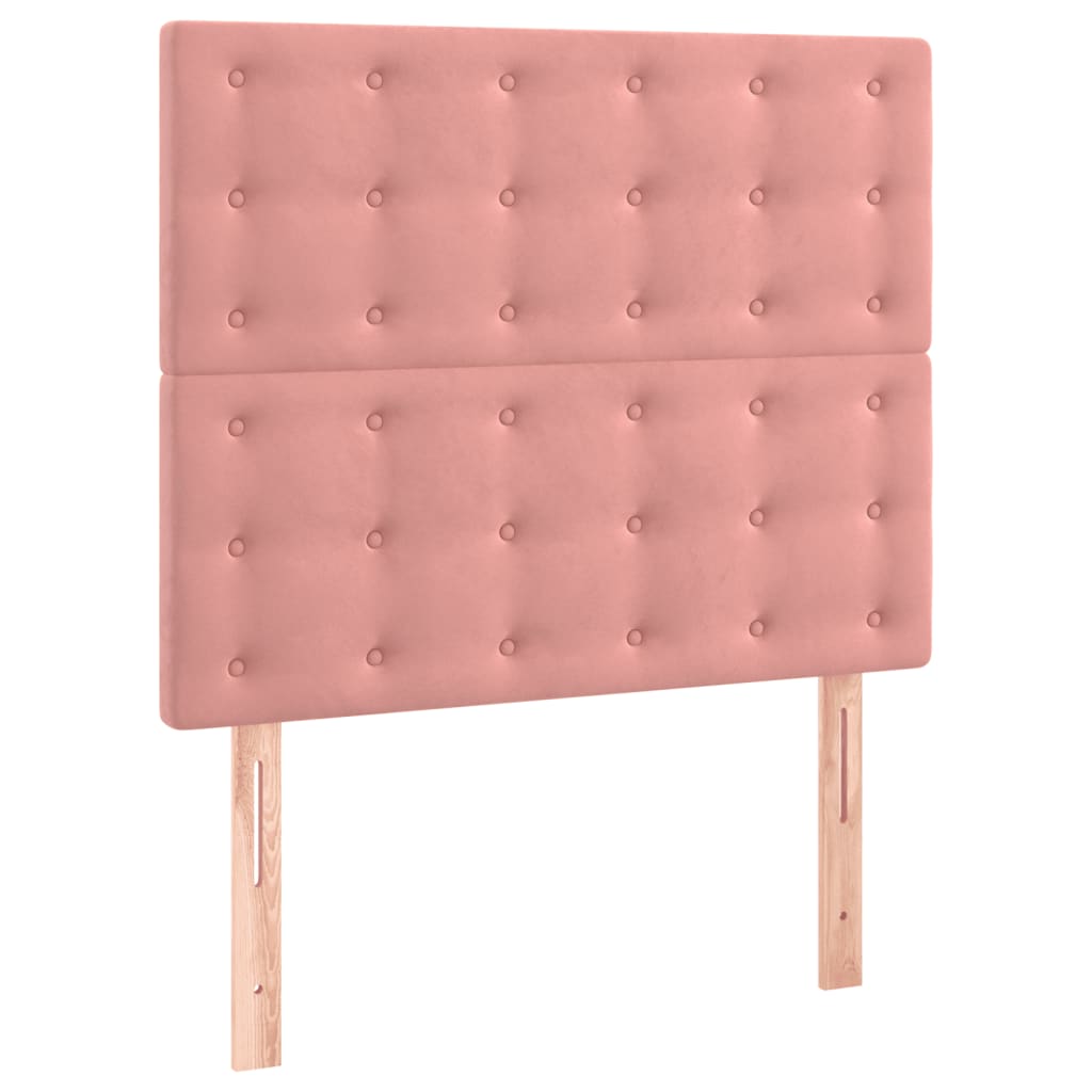 Cama com molas/colchão 100x200 cm veludo rosa