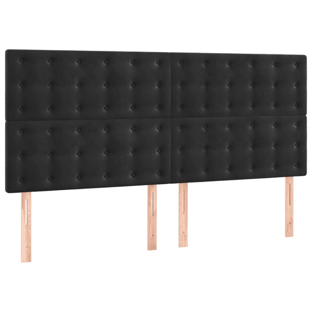Cama com molas/colchão 180x200 cm veludo preto