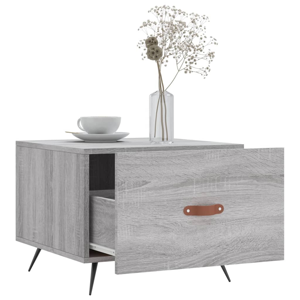 Mesas de centro 2 pcs 50x50x40 cm madeira proc. sonoma cinza