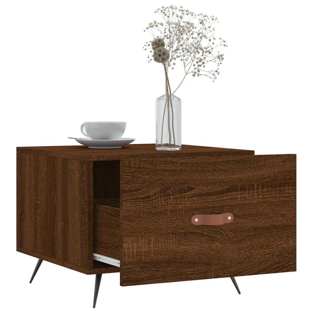 Mesa de centro 50x50x40 cm derivados madeira carvalho castanho