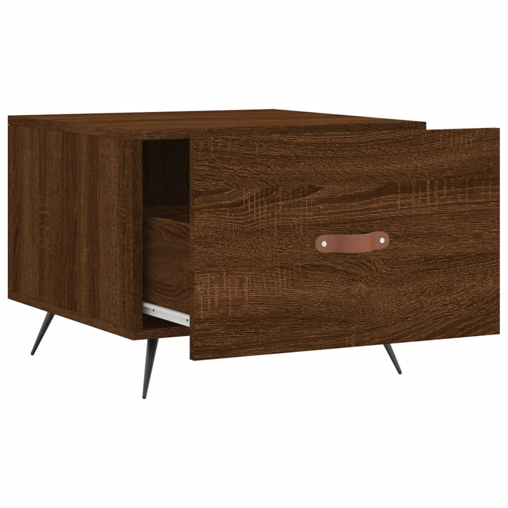 Mesa de centro 50x50x40 cm derivados madeira carvalho castanho