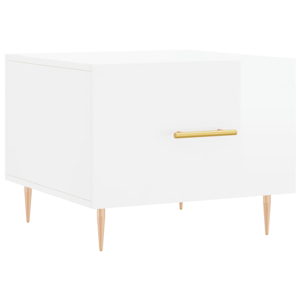 Mesas de centro 2 pcs 50x50x40 cm branco brilhante