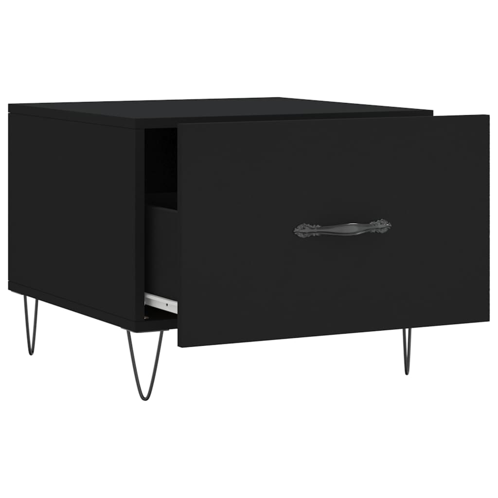 Mesas de centro 2 pcs 50x50x40 cm madeira processada preto