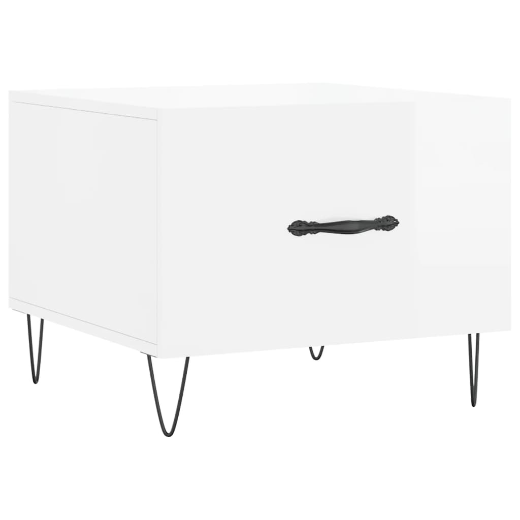 Mesas de centro 2 pcs 50x50x40 cm branco brilhante