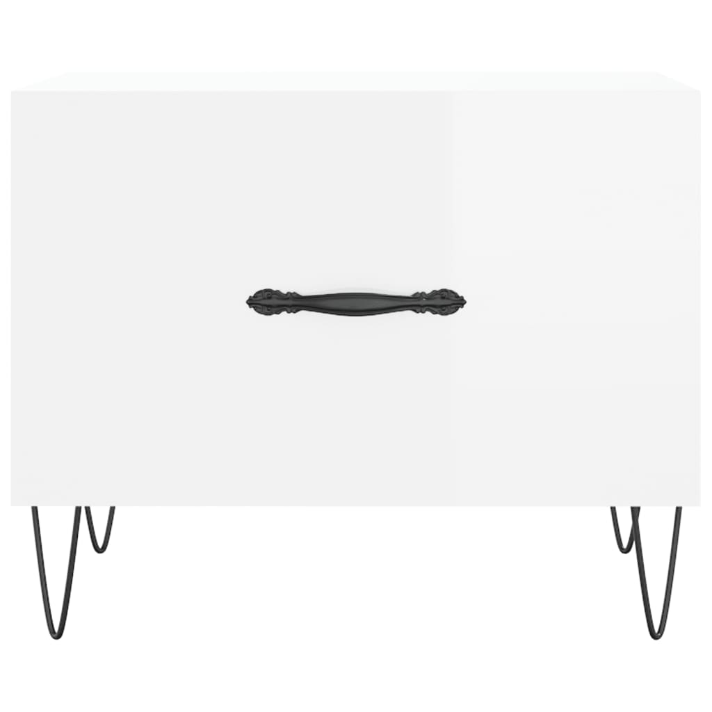 Mesas de centro 2 pcs 50x50x40 cm branco brilhante