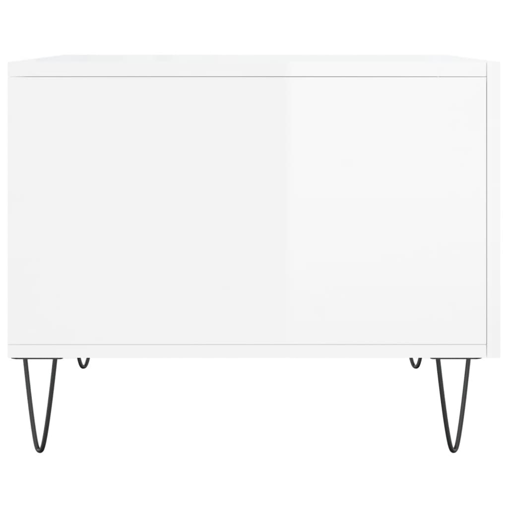 Mesas de centro 2 pcs 50x50x40 cm branco brilhante