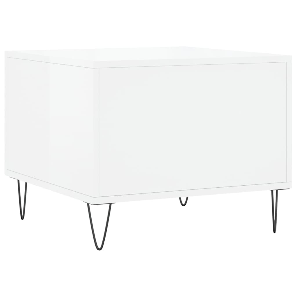 Mesas de centro 2 pcs 50x50x40 cm branco brilhante