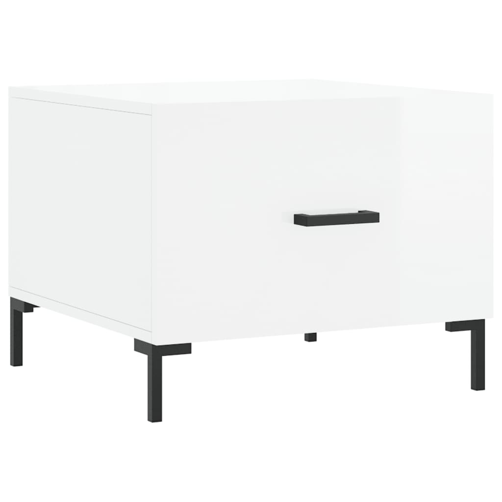 Mesas de centro 2 pcs 50x50x40 cm branco brilhante