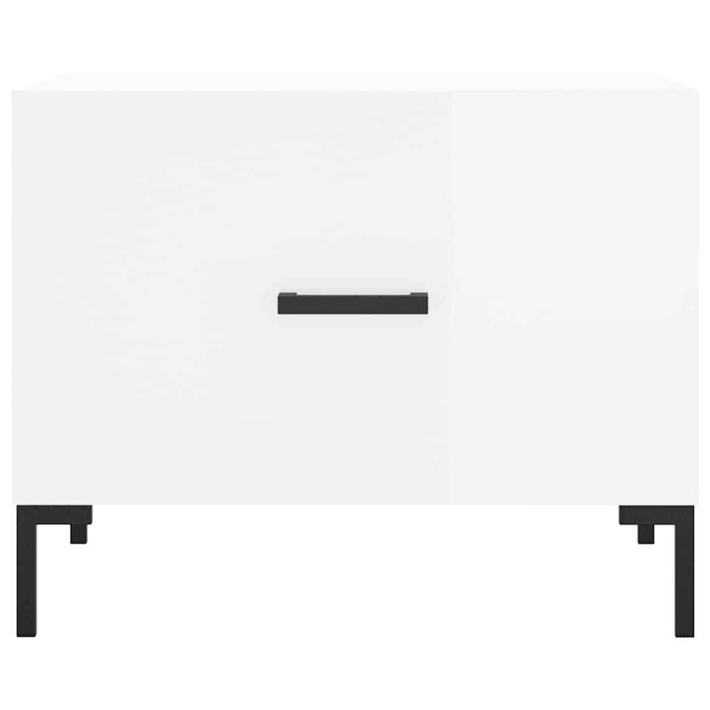 Mesas de centro 2 pcs 50x50x40 cm branco brilhante