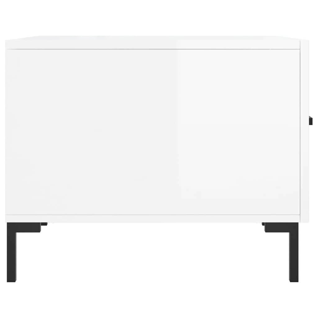 Mesas de centro 2 pcs 50x50x40 cm branco brilhante