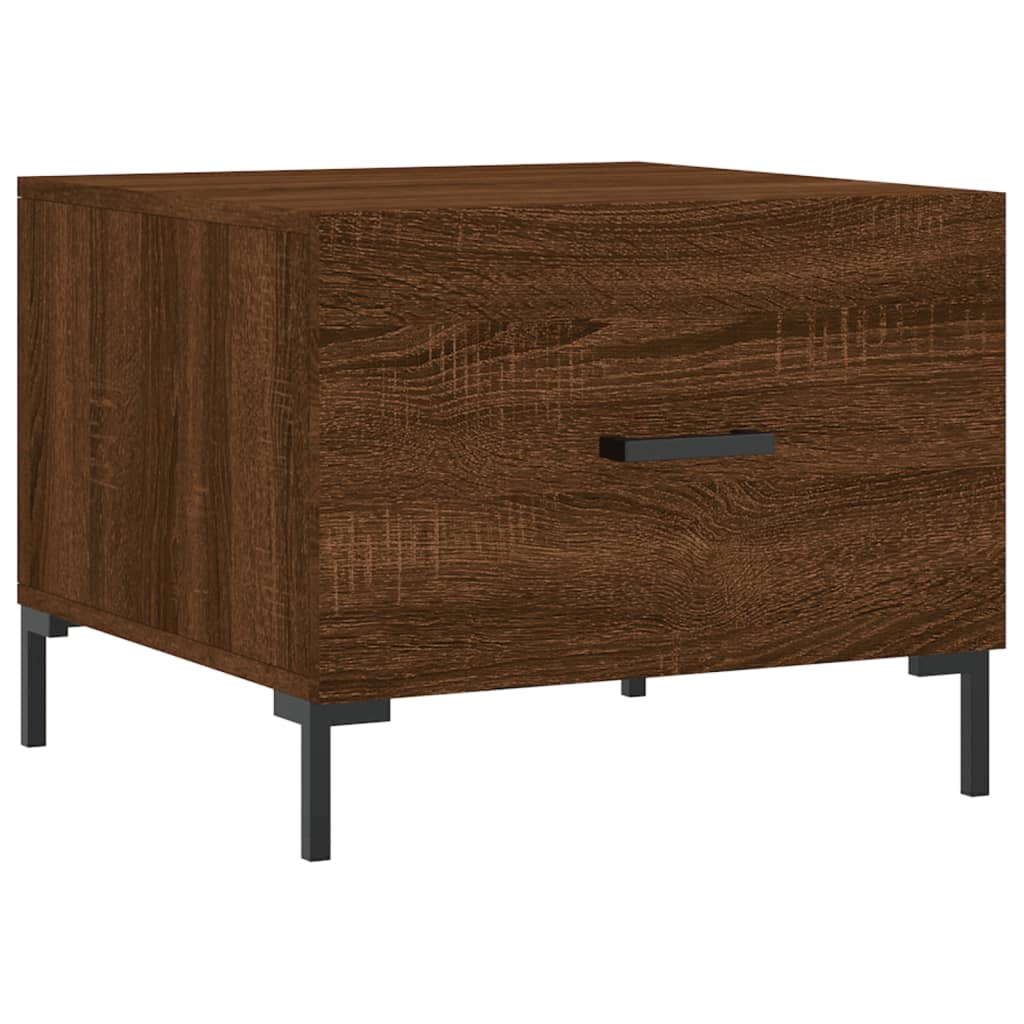 Mesa centro 2 pcs 50x50x40 cm madeira proc. carvalho castanho