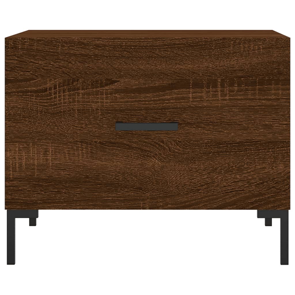 Mesa centro 2 pcs 50x50x40 cm madeira proc. carvalho castanho