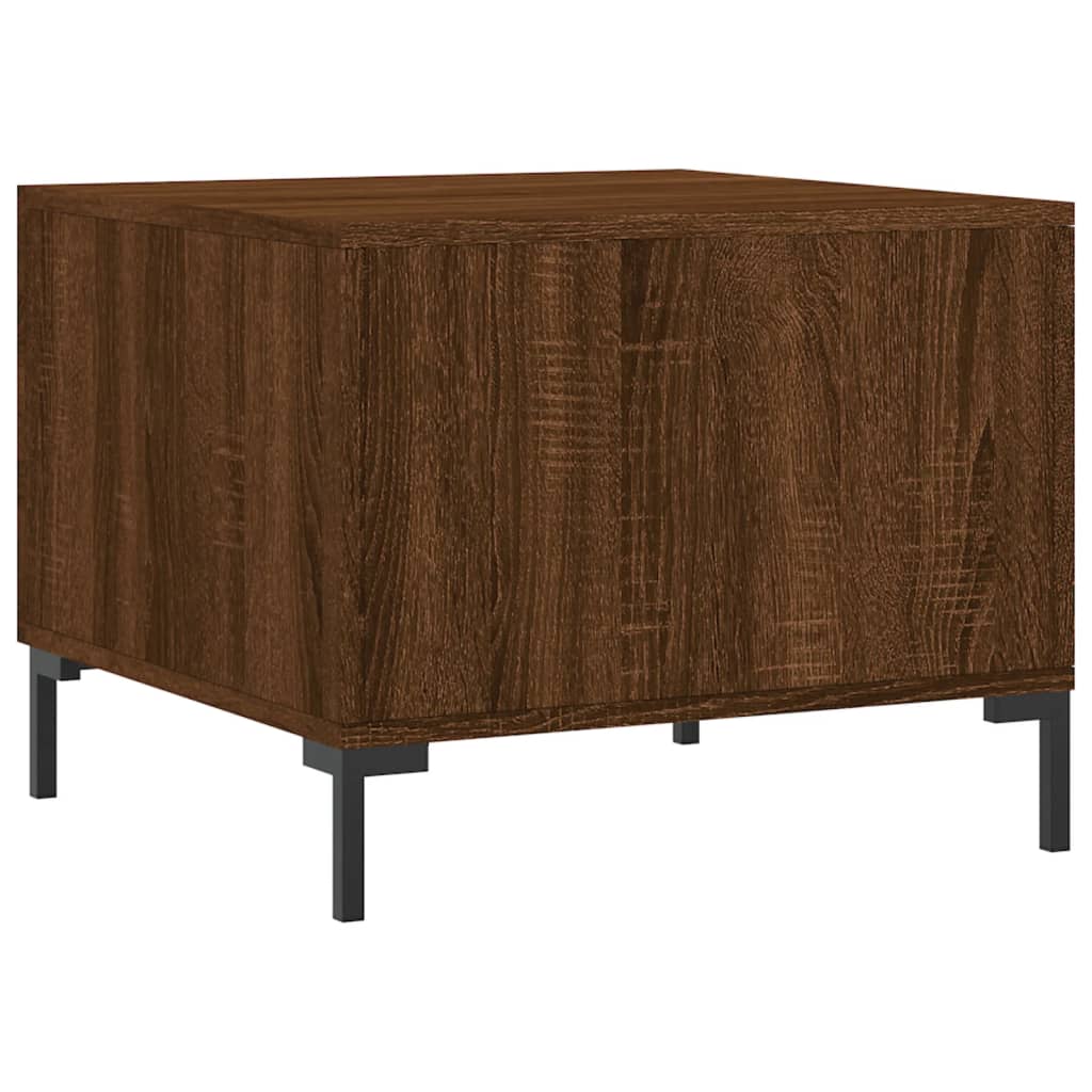 Mesa centro 2 pcs 50x50x40 cm madeira proc. carvalho castanho
