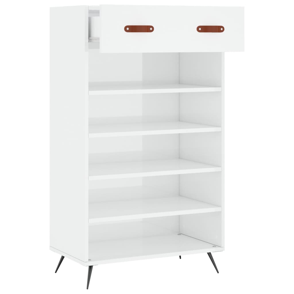 Sapateira 60x35x105 cm derivados de madeira branco brilhante