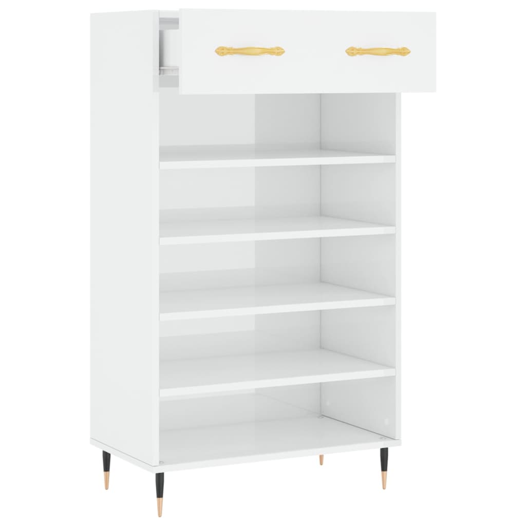 Sapateira 60x35x105 cm derivados de madeira branco brilhante