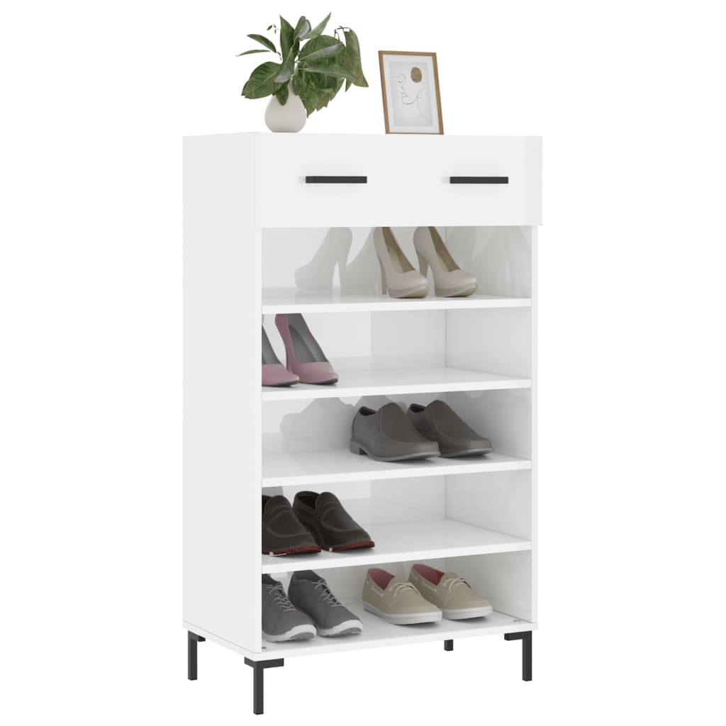 Sapateira 60x35x105 cm derivados de madeira branco brilhante