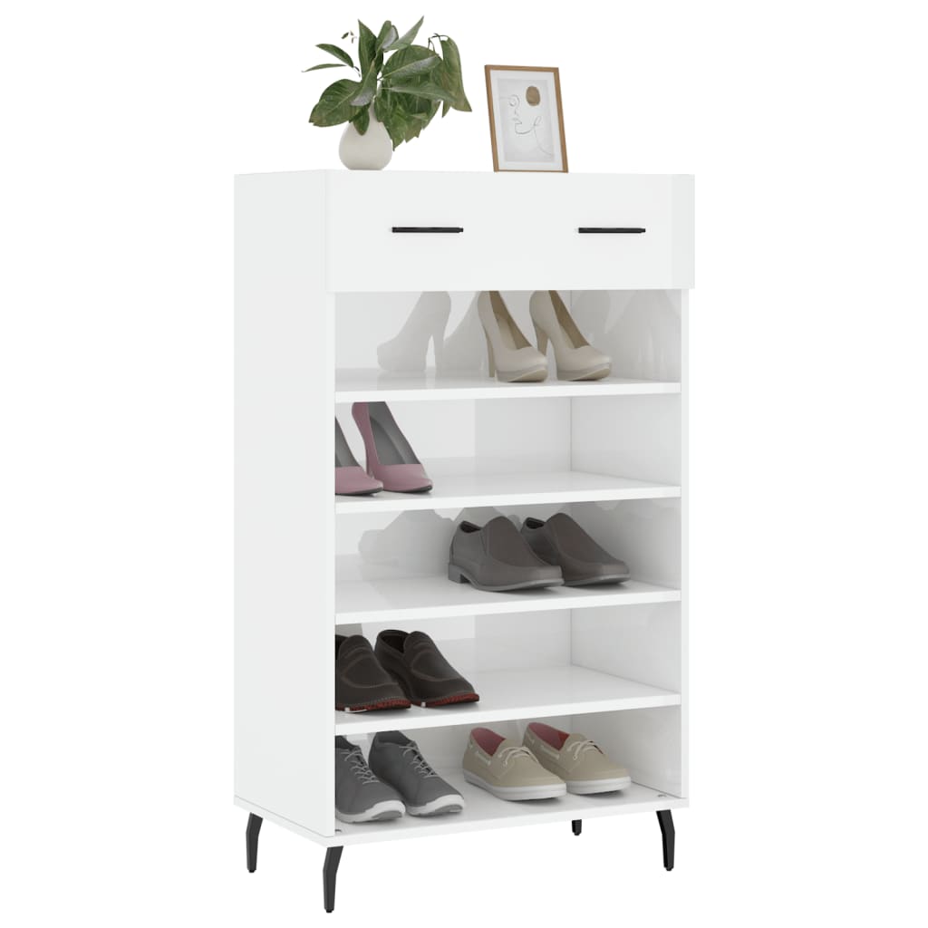 Sapateira 60x35x105 cm derivados de madeira branco brilhante