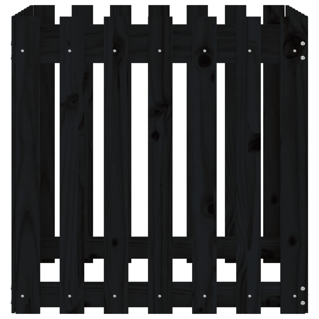 Vaso de jardim c/ design cerca 70x70x70 cm pinho maciço preto
