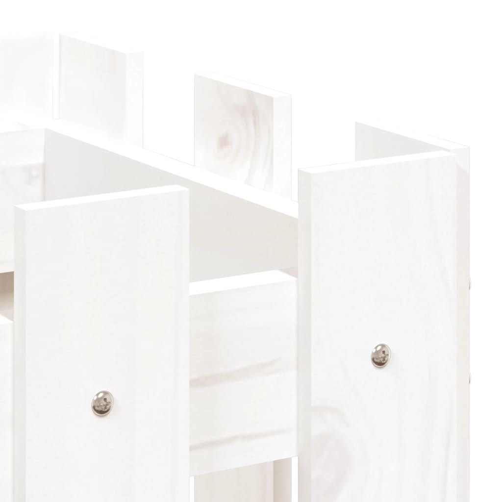 Canteiro elevado design cerca 100x30x30 cm pinho maciço branco
