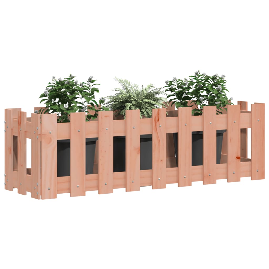 Canteiro elevado c/ design cerca 100x30x30 cm madeira douglas
