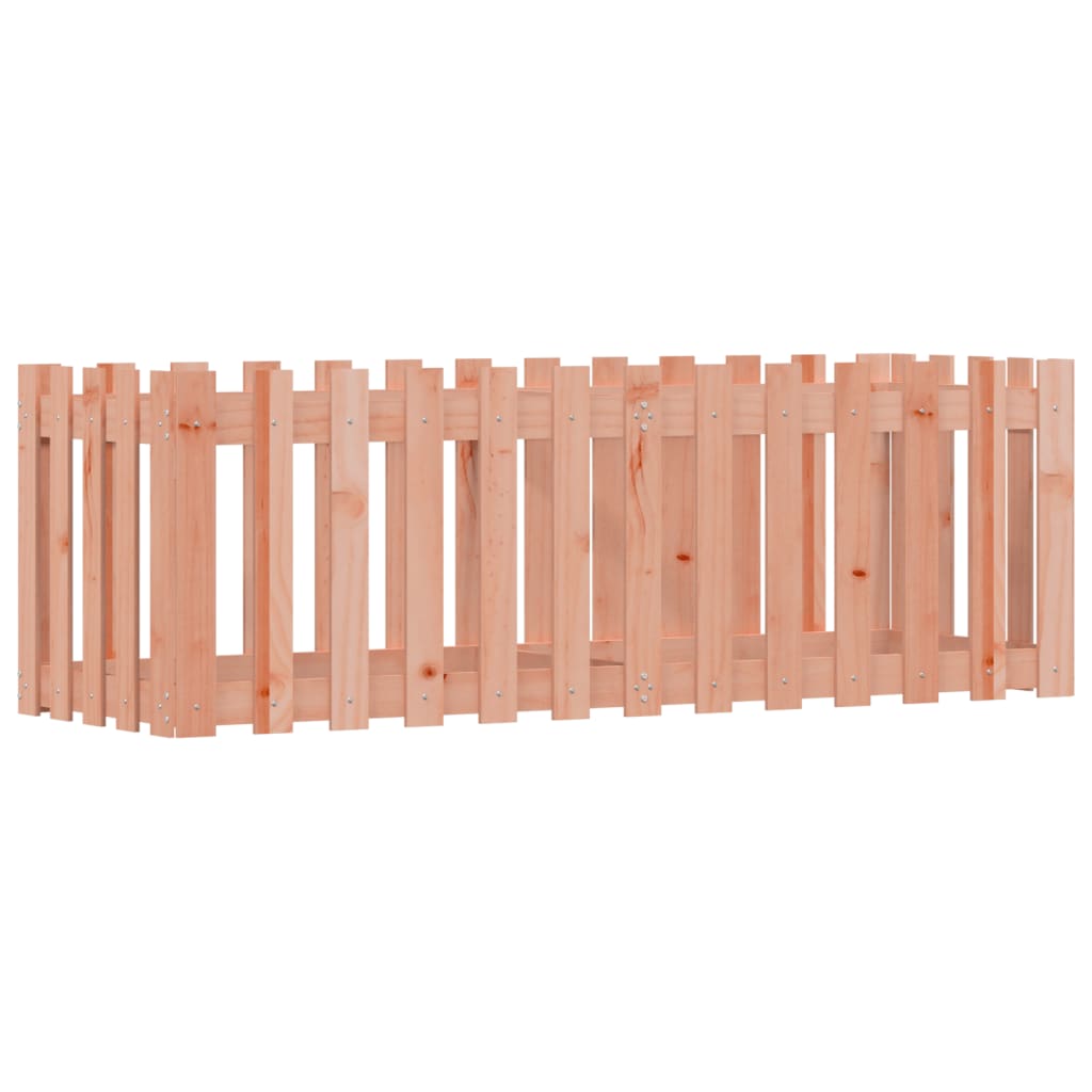 Canteiro elevado c/ design de cerca 150x50x50cm madeira douglas