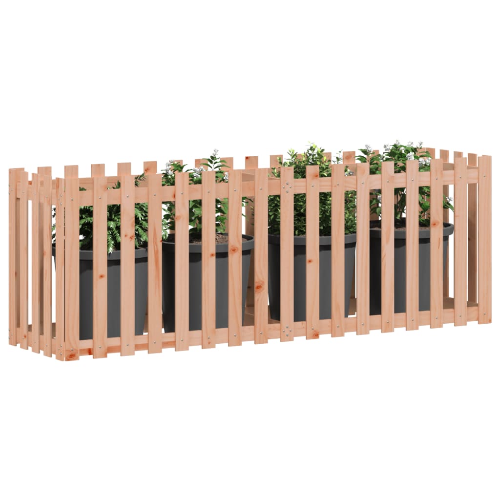 Canteiro elevado c/ design de cerca 200x50x70cm madeira douglas