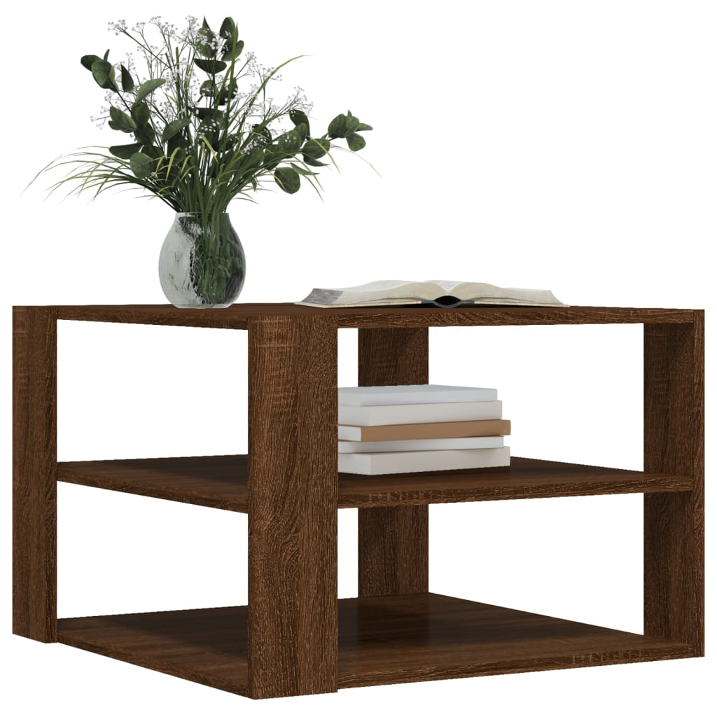 Mesa centro 59,5x59,5x40cm derivados madeira carvalho castanho